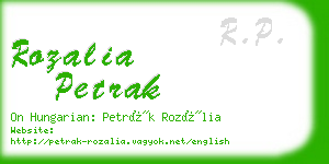 rozalia petrak business card